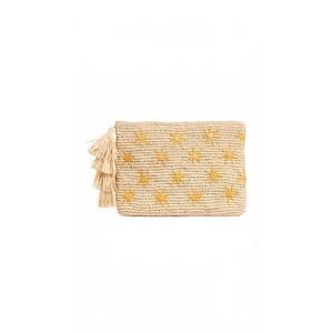 NEW MAR Y SOL women's embroidered sun pattern clutch bag in soleil